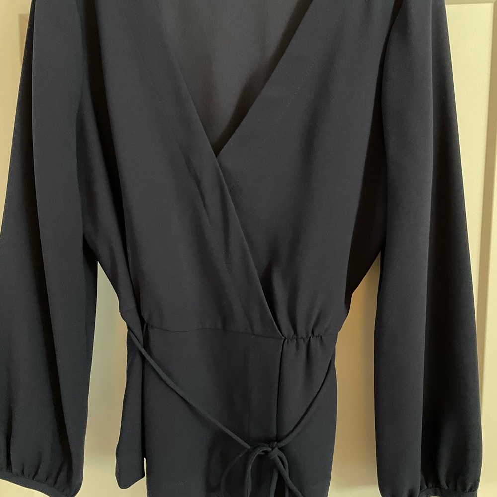 J. Crew Navy Wrap Blouse